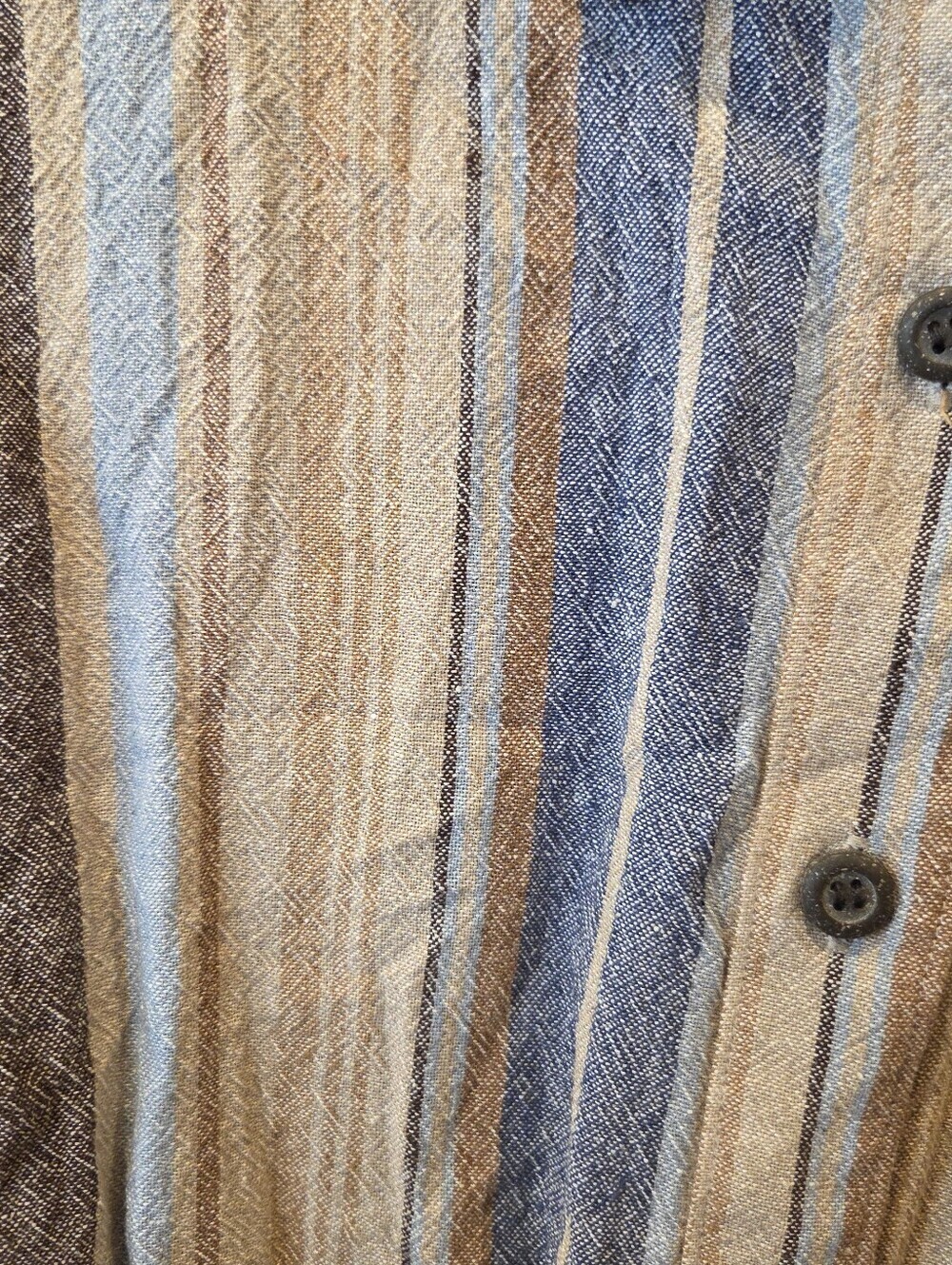 CJ Banks 2X Striped Linen Rayon Blouse Coastal Boho Lagenlook Top - Picture 3 of 13